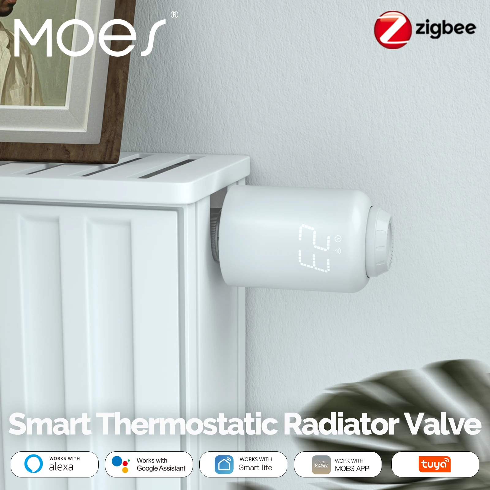 Moes Cabezal TRV Zigbee 3.0